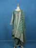 Sea Green Floral Butta Design Silk Salwar Suit