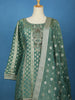 Sea Green Floral Butta Design Silk Salwar Suit