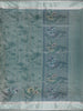 Sea Green Floral Checked Semi Tussar Saree With Silver Zari Border