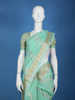 Sea Green Floral Design Semi Tissue Saree