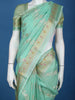 Sea Green Floral Design Semi Tissue Saree