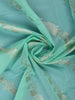 Sea Green Floral Design Semi Tissue Saree