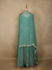 Sea Green Floral Embroidered Design Semi Organza Lehenga