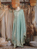 Sea Green Floral Embroidered Design Silk Gown with Dupatta