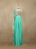 Sea Green Floral Embroidered Design Synthetic Palazzo Suit with Dupatta
