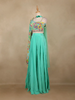 Sea Green Floral Embroidered Design Synthetic Palazzo Suit with Dupatta