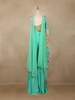 Sea Green Floral Embroidered Design Synthetic Palazzo Suit with Dupatta