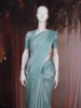 Sea Green Floral Embroidered Raw Silk Saree