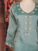 Sea Green Floral Embroidered Tissue Organza Salwar Suit with Dupatta