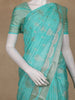 Sea Green Floral Motif Design Semi Banarasi Silk Saree