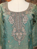 Sea Green Floral Sequins Embroidered Tissue Organza Salwar Suit