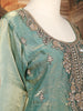 Sea Green Floral Sequins Embroidered Tissue Organza Salwar Suit