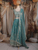 Sea Green Floral Sequins and Zari Embroidered Design Tissue Lehenga With Dupatta