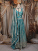 Sea Green Floral Sequins and Zari Embroidered Design Tissue Lehenga With Dupatta