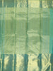 Sea Green Floral Vine Zari Woven Design Pure Kanchipuram Silk Bridal Saree with Matching Zari Border