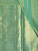 Sea Green Floral Vine Zari Woven Design Pure Kanchipuram Silk Bridal Saree with Matching Zari Border