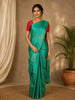 Sea Green Floral Woven Soft Silk Saree