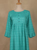 Sea Green Geometric Printed Cotton Kurti - Diadem