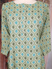 Sea Green Geometric Printed Design Cotton Kurti