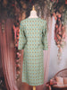 Sea Green Geometric Printed Design Cotton Kurti
