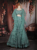 Sea Green Heavy Sequins and Beads Embroidered Design Mermaid Net Lehenga With Ruffle Dupatta