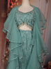 Sea Green Heavy Sequins and Beads Embroidered Design Mermaid Net Lehenga With Ruffle Dupatta