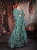 Sea Green Heavy Sequins and Beads Embroidered Design Mermaid Net Lehenga With Ruffle Dupatta