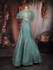 Sea Green Heavy Sequins and Beads Embroidered Design Mermaid Net Lehenga With Ruffle Dupatta