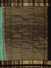 Sea Green Horizontal Striped Zari Woven Design Pure Kanchipuram Silk Saree with Contrast Zari Border
