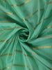 Sea Green Horizontal Striped Zari Woven Design Pure Kanchipuram Silk Saree with Contrast Zari Border