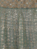 Sea Green Mirror Embroidered Tissue Organza Lehenga With Dupatta