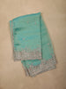 Sea Green Paisley Sequins Embroidered Design Tissue Silk Unstitched Salwar Material with Dupatta