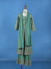 Sea Green Sequin Embroidered Georgette Kids Palazzo Suit