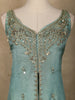 Sea Green Sequin Embroidery Design Silk Palazzo Suit