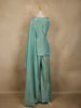 Sea Green Sequin Embroidery Design Silk Palazzo Suit