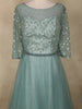 Sea Green Sequins Embellished Design Net Gown