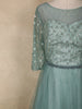 Sea Green Sequins Embellished Design Net Gown