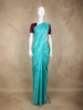 Sea Green Stripes Butta Woven Pure Kanchipuram Silk Saree