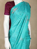 Sea Green Stripes Butta Woven Pure Kanchipuram Silk Saree