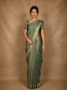 Sea Green Stripes Design Organza Saree