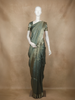 Sea Green Stripes Design Organza Saree