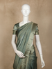 Sea Green Stripes Design Organza Saree