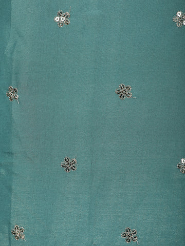 Sea Green Floral Design Emroidery Silk Salwar Suit - Diadem