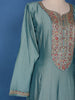 Sea Green Floral Digital Print with Embroidery Georgette Salwar Suit - Diadem