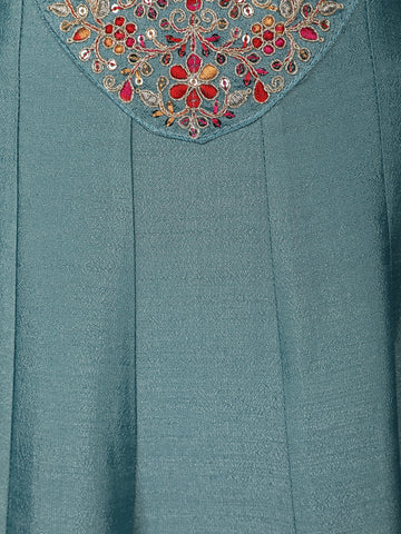 Sea Green Floral Digital Print with Embroidery Georgette Salwar Suit - Diadem