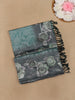 Sea Green Floral Digital Printed Silk Saree - Diadem