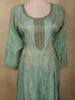 Seafoam Aqua Green Floral Sequins and Zari Embroidered Designed Tissue Silk Anarkali Gown