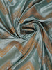 Seafoam Blue Zigzag Designed Satin Saree With Scalloped Embroidered Border - Diadem