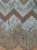 Seafoam Blue Zigzag Designed Satin Saree With Scalloped Embroidered Border - Diadem