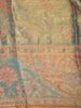 Seafoam Blue and Gold Floral Zari Woven Design Pure Kanchipuram Silk Saree with Birds Motif Border
